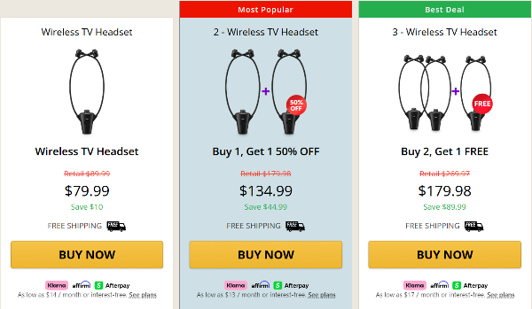 HearDirect Wireless TV Headset Price