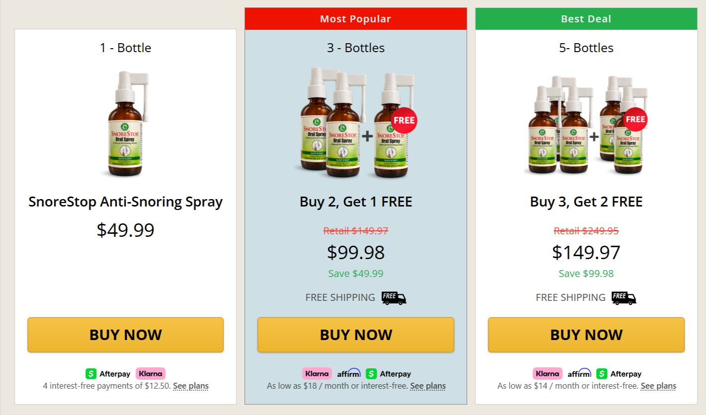 SnoreStop Throat Spray Buy