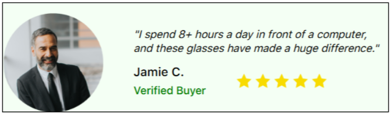 Blue Edge Glasses Customer Reviews