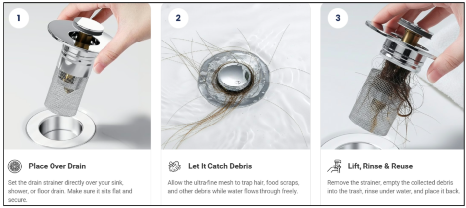 Draino Drain Strainer How to use